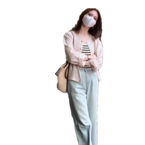 French Tencel Ramie Sunscreen Shirt Womens Summer Thin Long Sleeve Cardigan Top Short Jacket Blouse Shirt