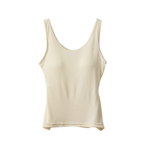 Containing mulberry silk white camisole for women with chest pads elastic and comfortable thin bottoming shirt home sleeveless top