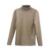 Thermal underwear for women thickened velvet winter half-turtle collar one-piece velvet sweater layered with base layer ear-hemmed autumn clothes