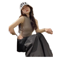 Short racer vest for women top with overalls slim fit sleeveless inner layer base layer outer layer sweet and cool sports vest