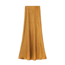 French acetate satin fishtail skirt for women summer new high-waist slim drape slit A-line hip-hugging long skirt