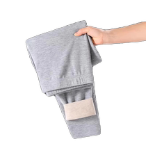 There is a cure for those who are afraid of the cold. Silk cashmere German velvet autumn trousers for men autumn and winter heating plus velvet and thickened cotton trousers warm trousers.