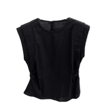 Designed cotton and linen small flying sleeve vest shirt womens summer new high-end brand small shirt sleeveless right shoulder top