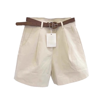White shorts for women new summer suit pants a-line wide-leg pants casual small people versatile medium pants five-quarter pants