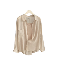 Small Tencel sun protection shirt for women summer new style with suspenders to wear cardigan air conditioning blouse sun protection jacket