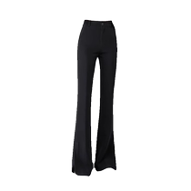 Micro-flared suit pants for women spring new style high-waisted slim horse-shoe pants casual pants slit pants black bell-bottom pants