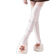 4 pairs of boots and calf socks for women spring autumn and winter Maillard pile socks long leg socks non-slip pure cotton mid-calf socks
