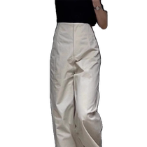 Khaki pants wide-leg pants womens summer new loose casual pants high-waist slim nine-point straight suit pants
