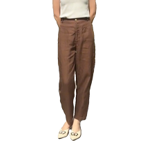 Tencel linen pants harem pants womens 2024 summer new high-waist slim pear-shaped figure cotton and linen radish casual pants