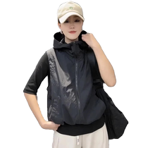 Commuting style hooded vest womens cardigan spring and summer new fashion versatile casual sleeveless waistcoat vest jacket