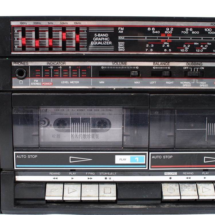 Yao Lan] Objects 1980 Sharp old radio card with machine Sharp old Japanese antique recorder years