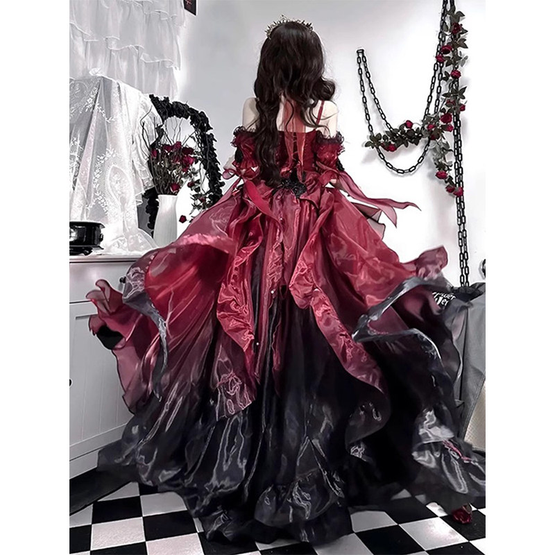 红色花嫁礼服lolita连衣裙,一场关于浪漫的视觉盛宴_lolita洛丽塔连衣裙_淘宝游戏网