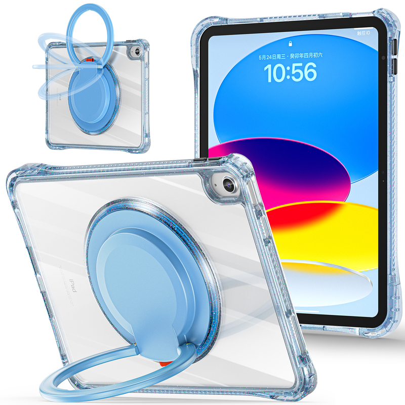 Transparent and Lightweight Protective Case Suitable for Apple Tablet iPad 11Th Generation 2025, Acrylic Hard Back, Anti-Drop, Anti-Bend, Air7 Pen Slot, Shoulder Strap, Pro11 Rotating Stand, Ipad9 Protective Case