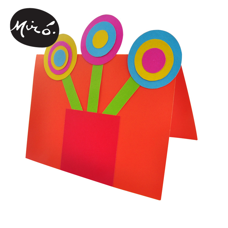 Teacher's Day handmade diy round greeting card children's creative paste making to send teacher gift kindergarten material package
