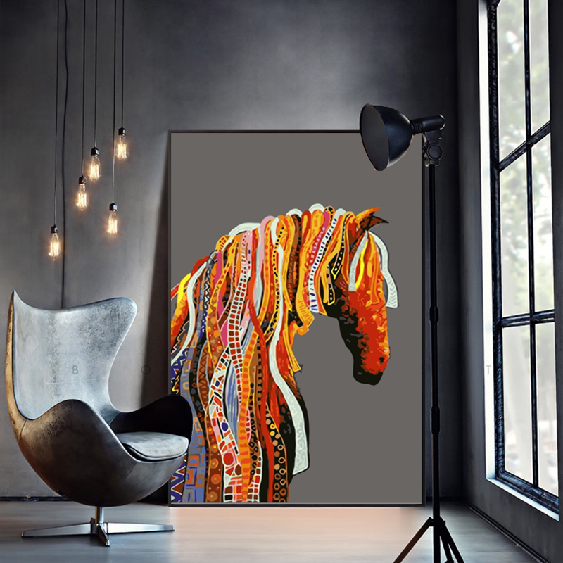 diy digital oil painting Nordic style hand-painted coloring landscape oil painting porch simple hand-filled decorative painting