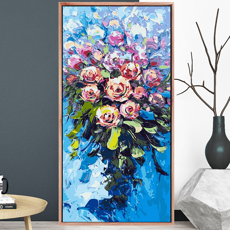 diy digital oil painting hand-painted living room scenery simple porch corridor decompression hand-colored oil painting decorative painting - Taobao
