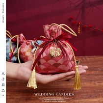 Wedding candy bag portable wedding candy box new fold-free candy gift box engagement gift box cloth bag