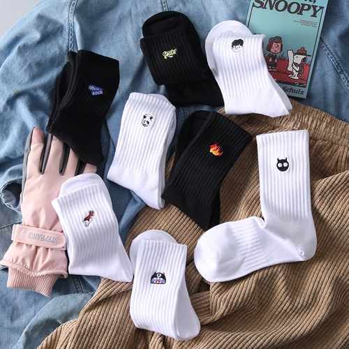 Tide, мужские демисезонные хлопковые дезодорированные белые спортивные носки, средней длины, впитывают пот и запах, высокая талия