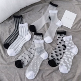 Тонкий белый кварц, стеклянные прозрачные колготки, гольфы, популярно в интернете, средней длины