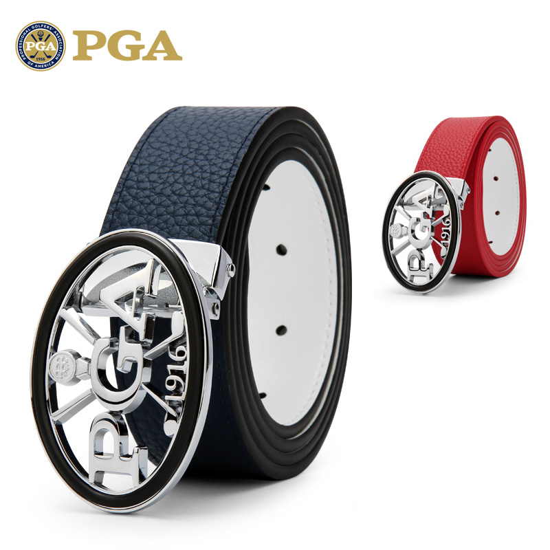 American PGA Golf Belt Men's Bifacial Belt Head Layer Cow Leather Alloy Strap Head Fashion 100 lap