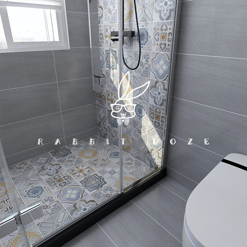 European style pastoral style bedroom living room kitchen cement flower background wall tile bathroom bathroom antique brick non-slip floor tiles