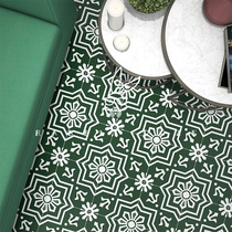 Nordic Wind Green Blue Parquet With Small Flowers Brick Art Background Wall Floor Tiles Balcony Toilet Kitchen 300300