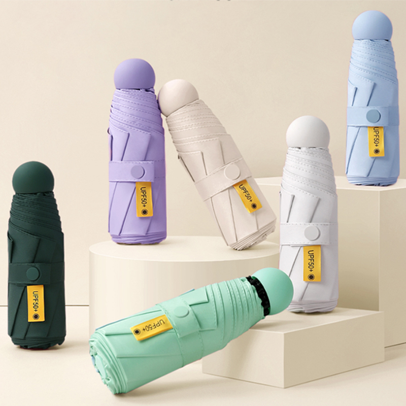 Capsule sun umbrella female sunscreen anti-UV umbrella rain or shine dual-use 50% off small mini portable vinyl