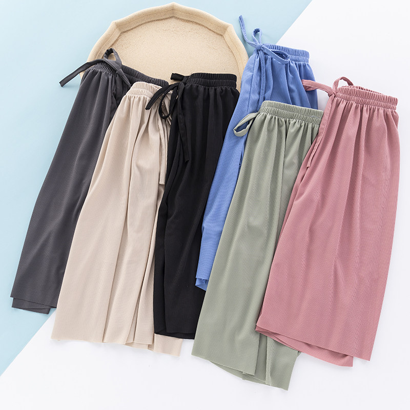 Female Baby Spring Summer Children Dress New Ice Silk Broadlegged Pants 2021 Han Version Trendy Girls Summer Clothing Anti-mosquito Pants Tide