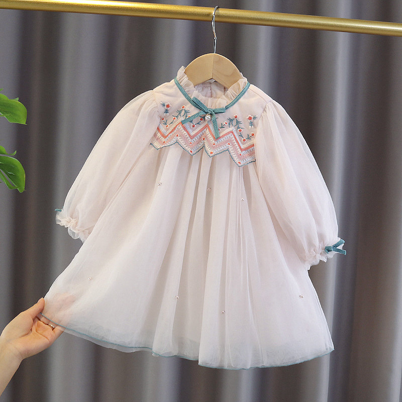 Girls spring dress 2022 dress princess dress baby one year old baby dress skirt Chinese style Hanfu skirt spring and autumn dress