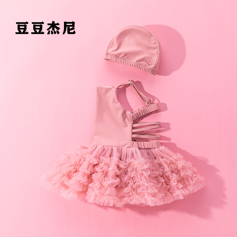 South Korea's new super fairy children's swimsuit girl's lovely princess girl gauze skirt style foreign pie hot spring tide