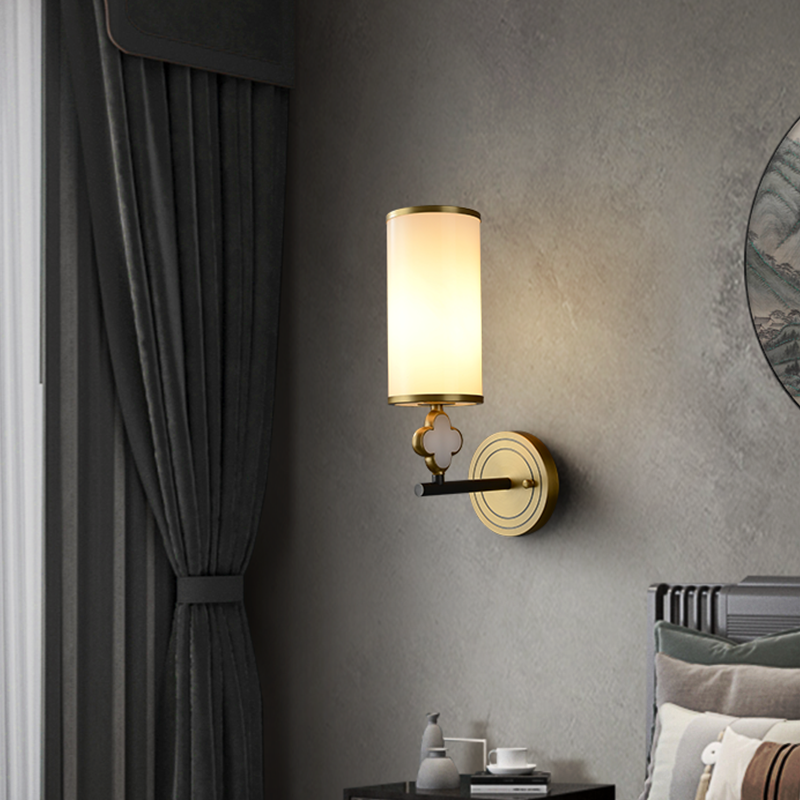 Suprint New Chinese style wall lamp brief about full copper China wind living room background wall lamp imitation ancient bedroom headboard lamp