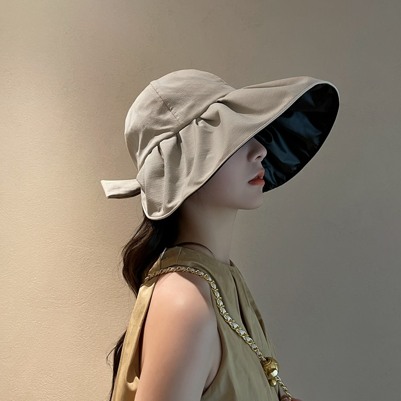 CZ original design large cap hat black rubber fisherman hat 2022 new spring and summer missing ponytail sunscreen sunscreen hat children