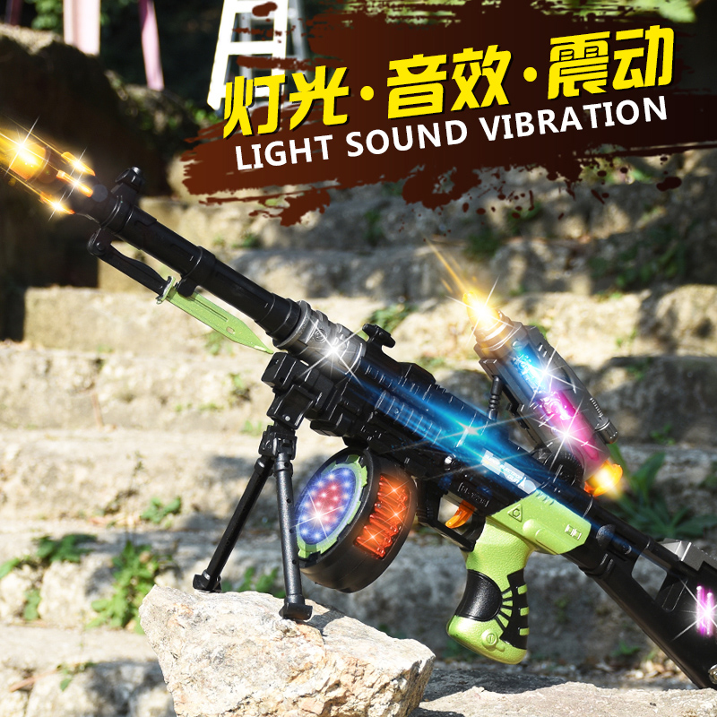 Children's electric toy gun sound and light music pistol Gatling boy projection sniper rob baby 2-3-6 years old