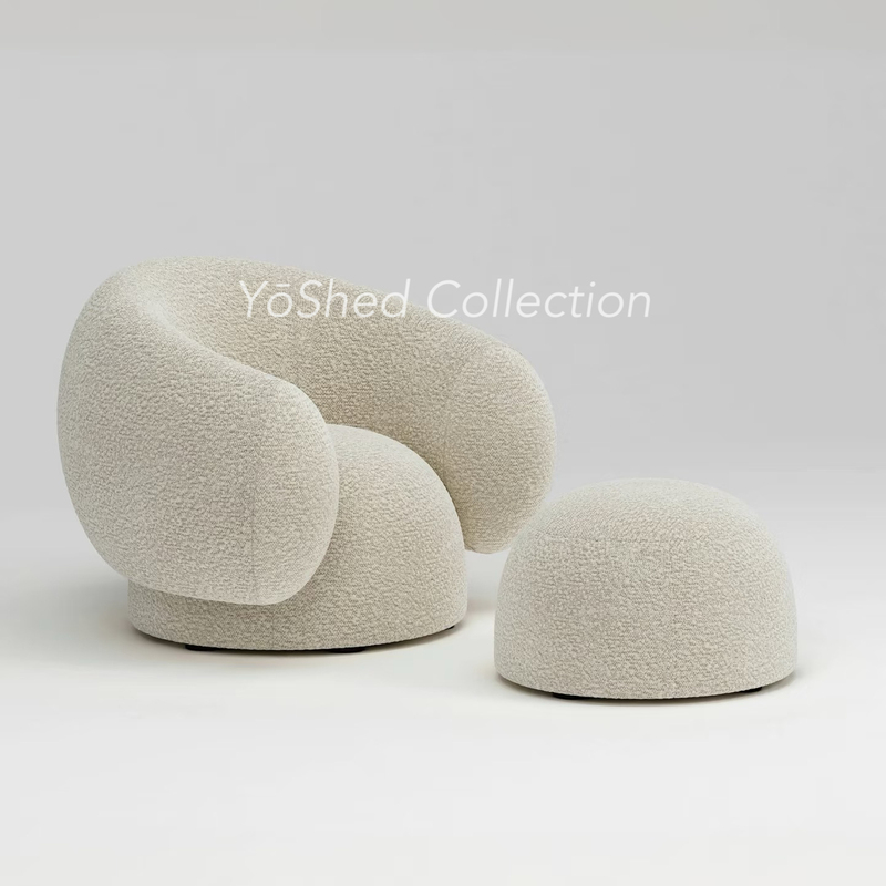 Yōshed French-Style Lambswool Single Sofa, Light Luxury Internet Celebrity Lazy Lounge Chair for Living Room, Cream-Style Single Chair Yōshed French-Style Lambswool Single Sofa, Light Luxury Internet Celebrity Lazy Lounge Chair for Living Room, Cream-Style Single Chair