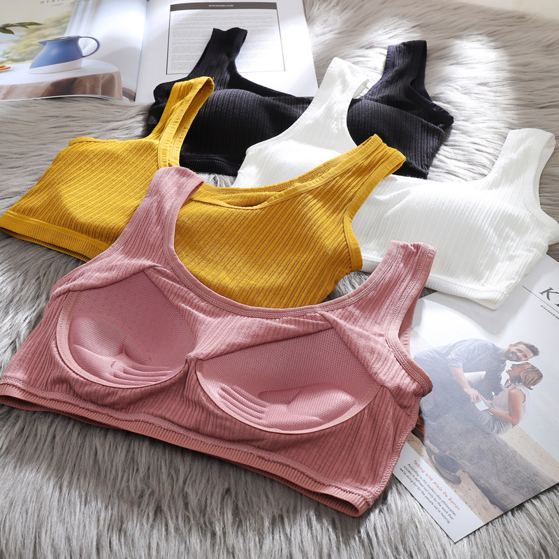 Pure Cotton Beauty Back Harness Mesh Red Burst Underwear Women No Steel Ring One-piece Sports Bra Obliterating Underfoot Vest