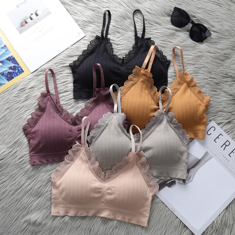 Wrap chest lace beauty hanging belt red blast underwear no steel ring vest pupil gathered