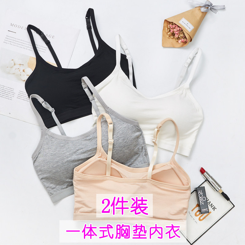 One-piece vest lingerie for women No steel ring Students High School Teenage Girl Thin to woo small bra Smear Breast back bra