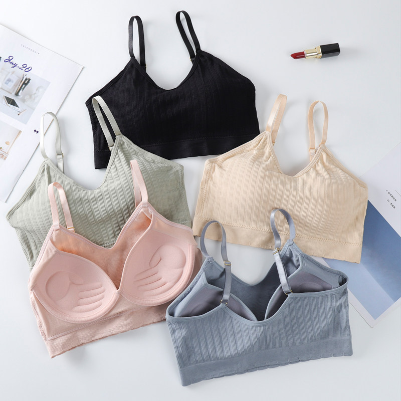 Beautiful back sling net red hot underwear one-in-one bra women's small vest type tube top no steel ring sports gathered chest wrap