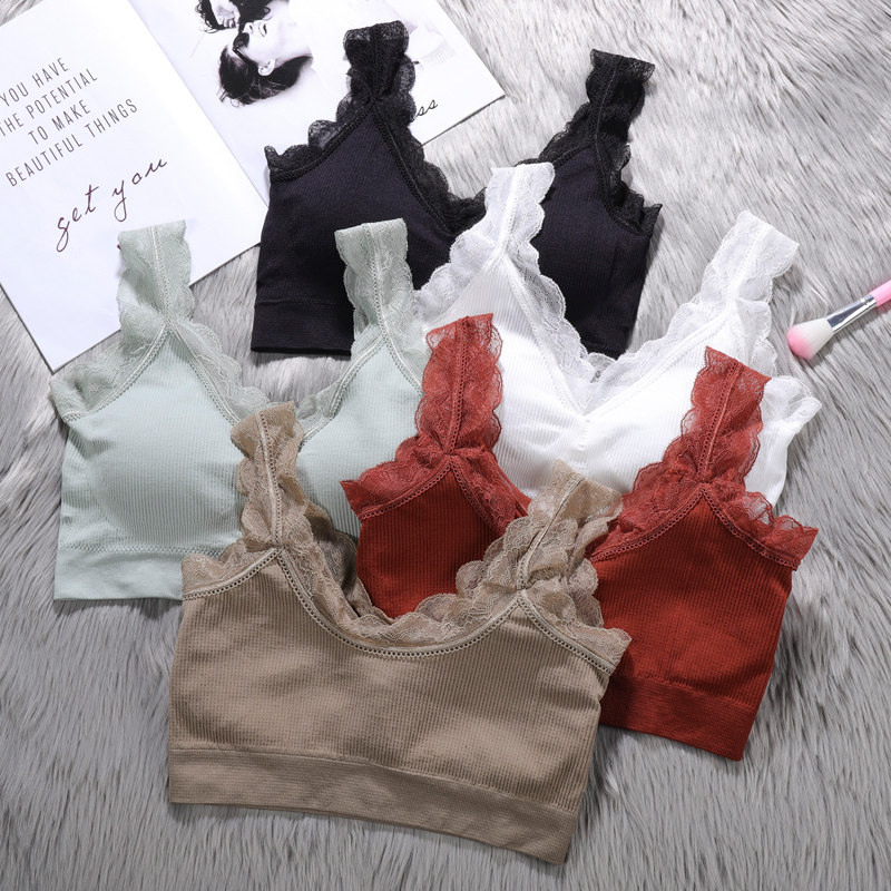 Obliterating underwear schoolgirl without steel ring wrap-breasted bra beauty back lace harness mesh red explosive with undercoat