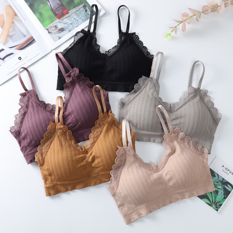 Lingerie Schoolgirl High School Girl Lace No Steel Ring Vest Inside Wearing Wrap Chest Beating Undershirt Defense Walking Light Beauty Back Smear