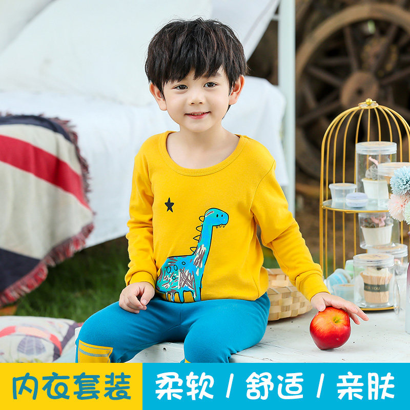 Children's clothing Home clothing Underwear Suit Pajamas Autumn Dress Men's Spring and Autumn Women's Autumn Clothing Sanitary Pants Cotton Winter Dress
