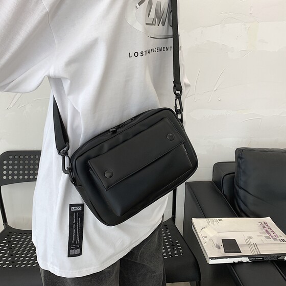 Hip-hop crossbody bag men's ins trend small bag Japanese trendy brand shoulder bag casual backpack street trend leather shoulder bag