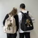 Japanese Style Backpack for Men, Solid Color Couple Backpack for Women, Large Capacity School Bag for Female High School Students and College Students, Trendy Harajuku Style