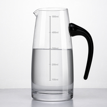 Home Crystal Glass White Wine Sub Wine Decanter Red Wine Decanter With Scale Black Handle Measuring Wine Fair Cup