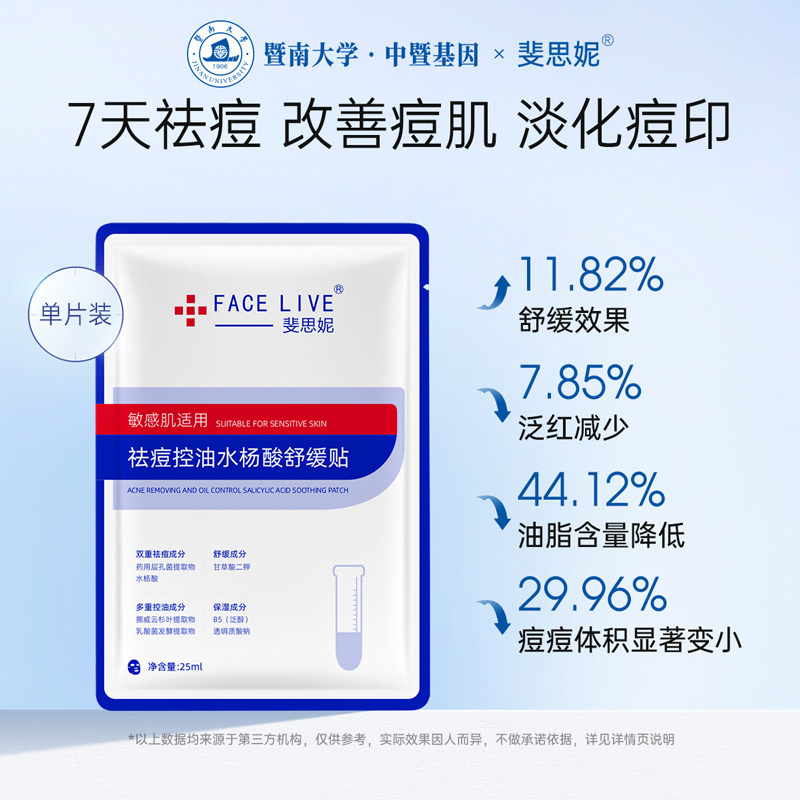 【天猫U先】斐思妮水杨酸祛痘控油面膜改善肌肤平滑痘痘肌试用装