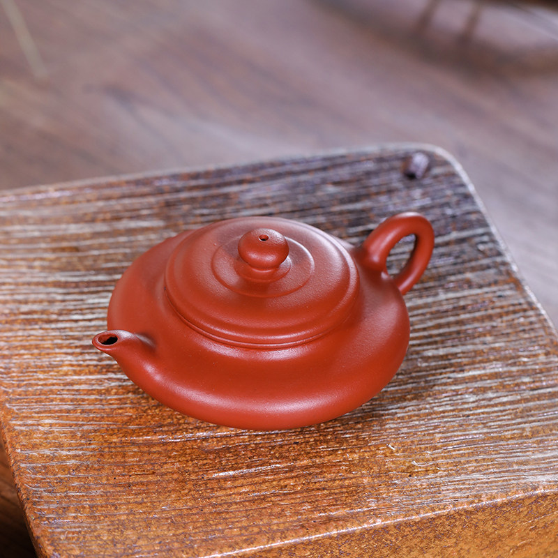 Aiqi genuine Yixing purple clay teapot Zhun virtual flat pot pure handmade teapot tea set petle pot bubble teapot