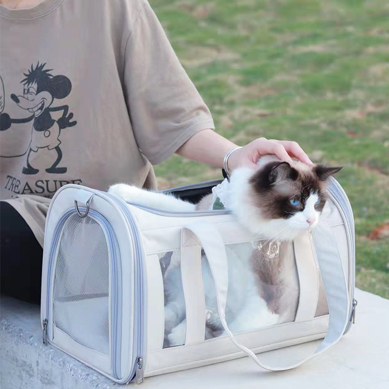 Fujiwara cat bag for outgoing portable hand breathable large capacity easy to carry folded pet dog dog bag cat single shoulder bag