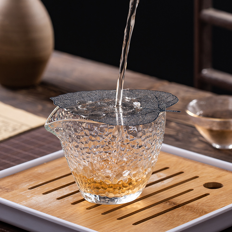 Glass Gongdo Cup Tea Leak Integrated Tea Stand Thickened Tea Division Heat-resistant male Cup Japanese Hammer Tea Set