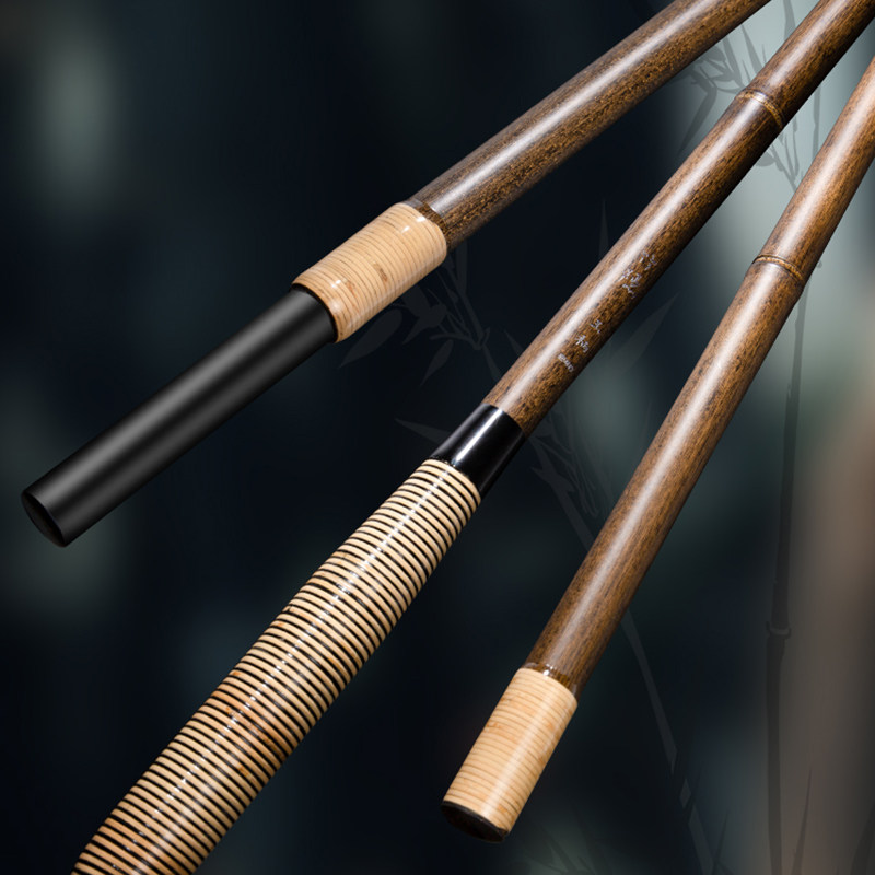 The empty hook enlightened bamboo carbon super hard 2 1 2 4 M plug and follow the jade handle to copy the mesh rod