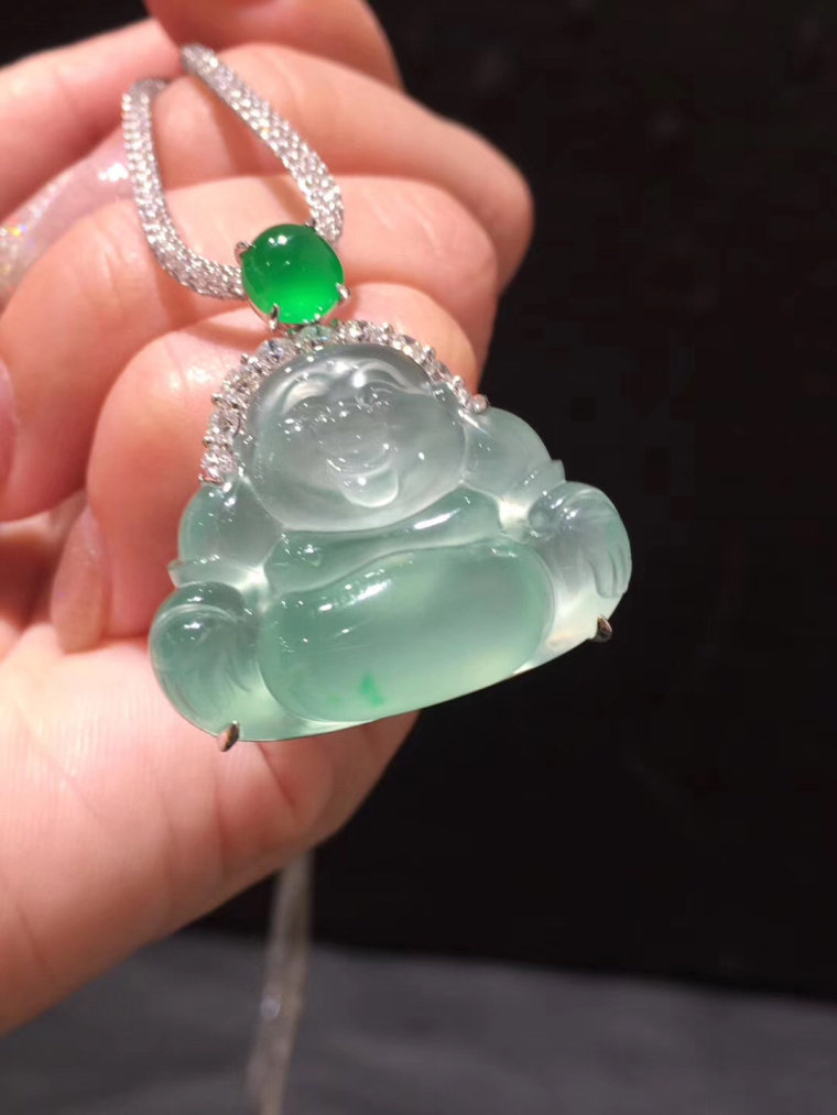 High-ice Jade Jade Buddha Guanyin Gourd Lucky Melon Green Bean Pendant Flower Pieces Ruyi Men and Women Models Natural A Myanmar